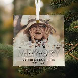 In Loving Memory Christmas Memorial Glass Tree Decoration
