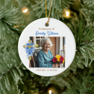 In Loving Memory Christmas Photo Memorial Ceramic Tree Decoration