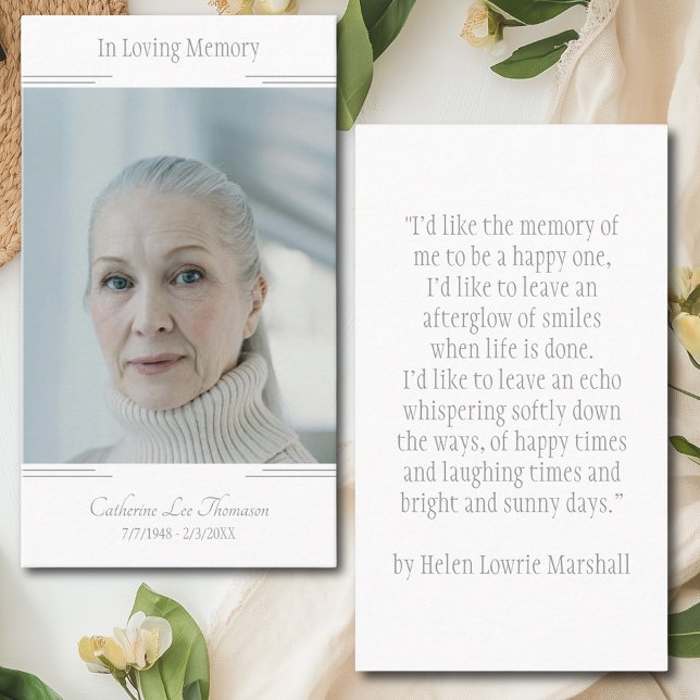 In Loving Memory Classic Photo Modern Prayer Card (In Loving Memory Classic Photo Modern Prayer Card
)