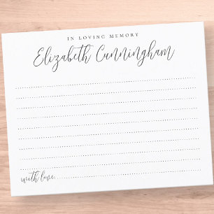 In Loving Memory Classic Simple Attendance Card
