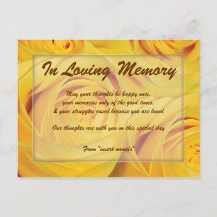 "In loving memory" condolence memorial death Postcard