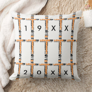 In Loving Memory Cross Orange Sympathy Pillow