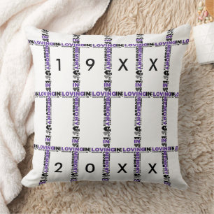 In Loving Memory Cross Purple Sympathy Pillow
