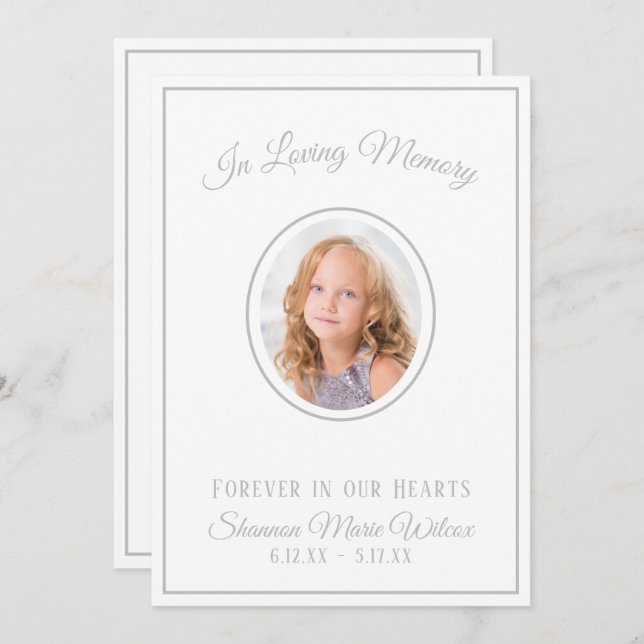 In Loving Memory Custom Colour Funeral Program Invitation (Front/Back)