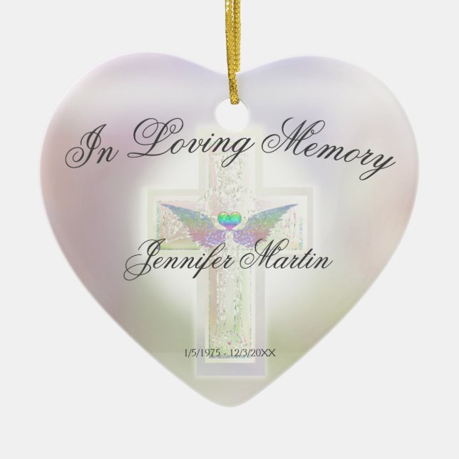 In Loving Memory Custom Memorial Ceramic Tree Decoration (Front)