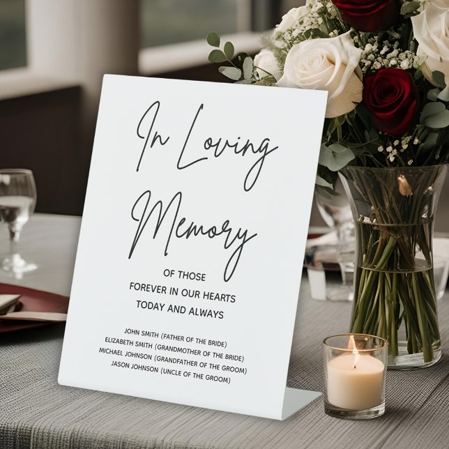 In Loving Memory Custom Names Wedding Memorial Pedestal Sign (In Loving Memory Custom Names Wedding Memorial Pedestal Sign
)