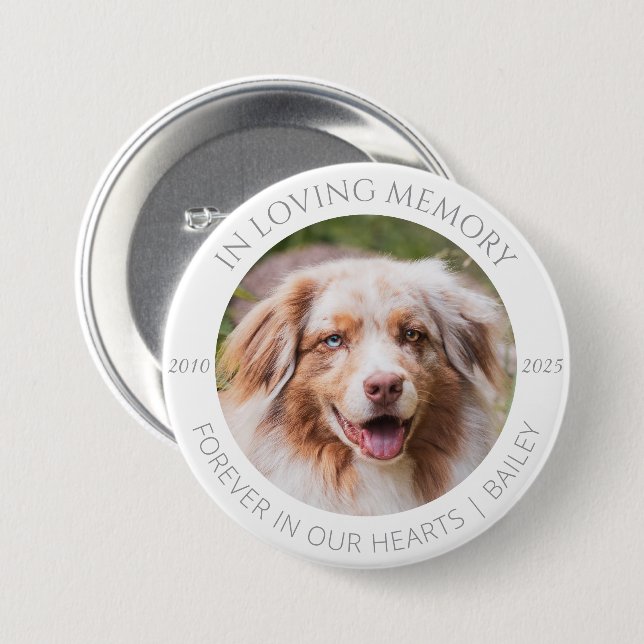 In Loving Memory Custom Pet Photo & Name Badge (Front & Back)