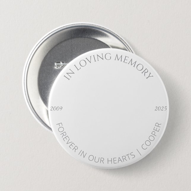 In Loving Memory Custom Pet Photo & Name Badge (Front & Back)
