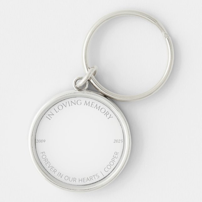 In Loving Memory Custom Pet Photo & Name Keychain (Front)