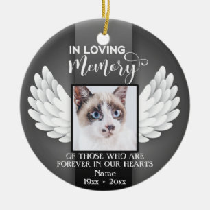 In Loving Memory Custom Photo, Cat Memorial Ceramic Tree Decoration