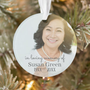 In Loving Memory Custom Photo   Christmas Keepsake Ornament