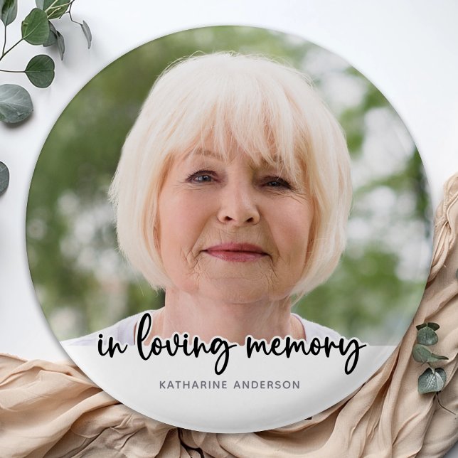In Loving Memory Custom Photo Memorial Funeral  3 Cm Round Badge (Creator Uploaded)