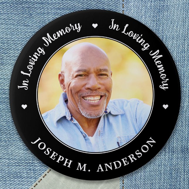 In Loving Memory Custom Photo Memorial Funeral  7.5 Cm Round Badge (Creator Uploaded)