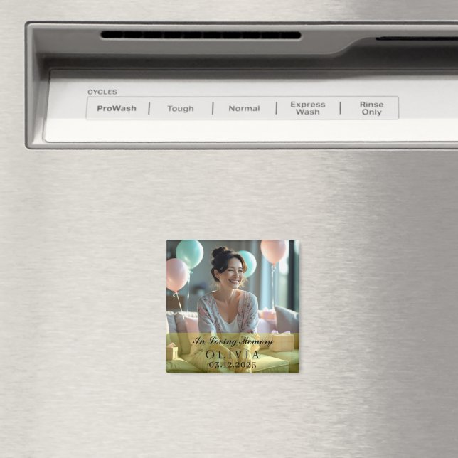 In Loving Memory Custom Photo Square Magnet (In Situ (Dishwasher))