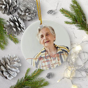 In Loving Memory Cute Personalised Photo Memorial Ceramic Tree Decoration