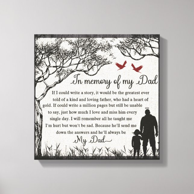 In Loving Memory/Dad Canvas Print (Front)