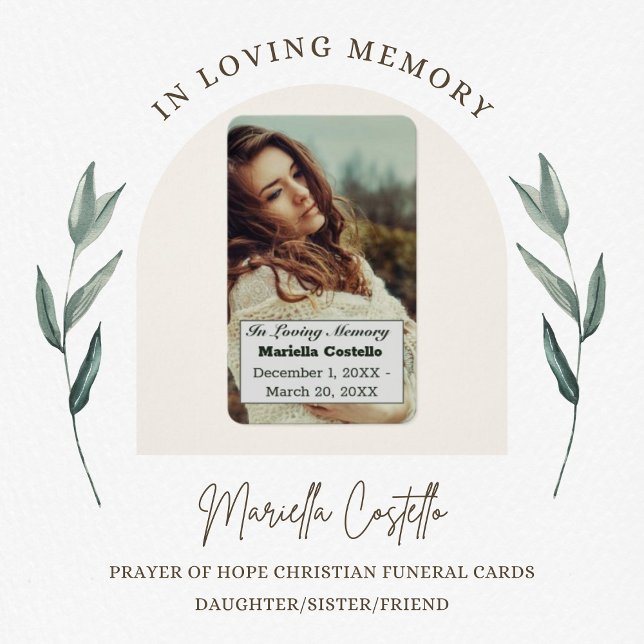 In Loving Memory [Daughter Photo] Prayer Card (Creator Uploaded)