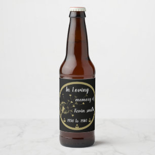 In loving Memory Death Anniversary Beer Bottle Label
