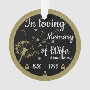 In loving Memory Death Anniversary Wife Ornament