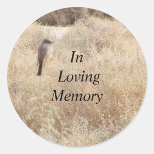 In Loving Memory Desert Bird Classic Round Sticker