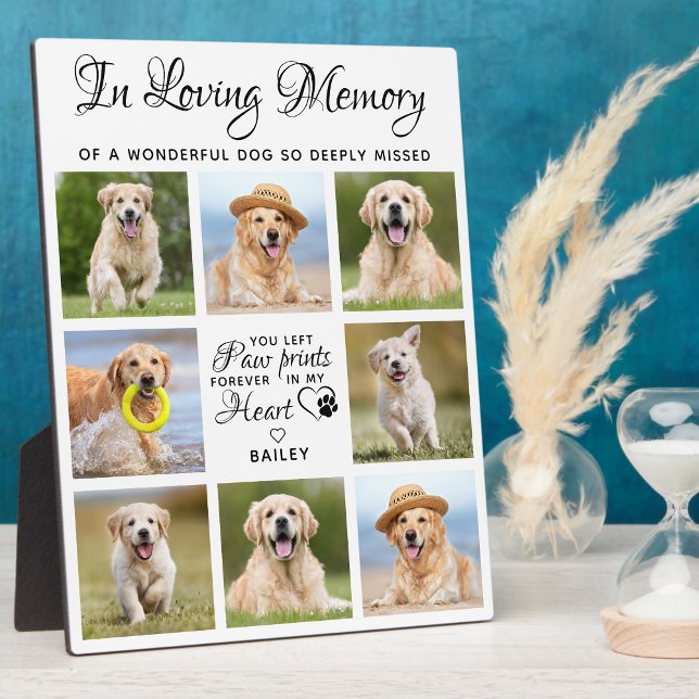 In Loving Memory Dog 11 Photo Collage Pet Memorial Plaque (Creator Uploaded)