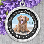 In Loving Memory Dog Loss Photo Pet Memorial Silver Plated Necklace<br><div class="desc">Honour your best friend with a custom photo memorial necklace. This unique pet memorials keepsake is the perfect gift for yourself, family or friends to pay tribute to your loved one. We hope your dog memorial photo necklace will bring you peace, joy and happy memories. Quote "In Loving Memory". Customise...</div>