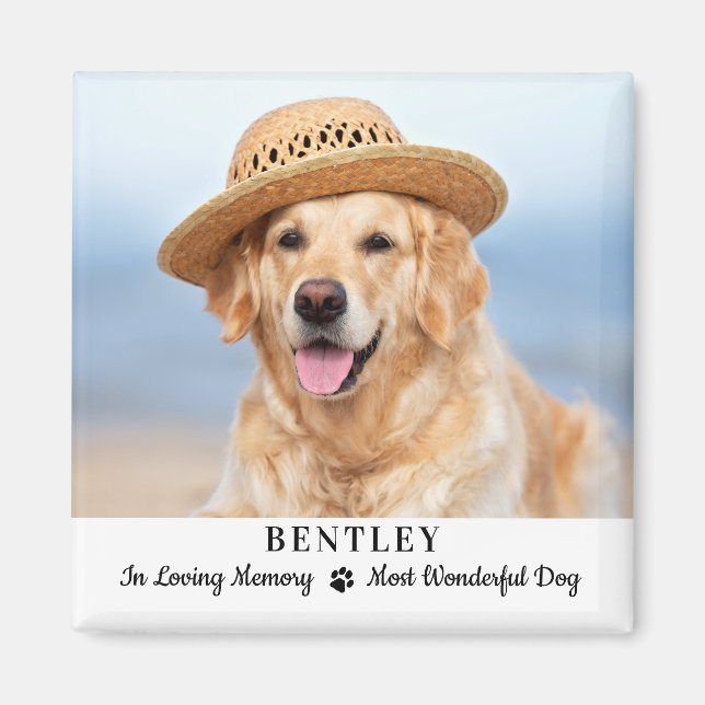 In Loving Memory Dog Memorial Custom Pet Photo  Magnet (Front)