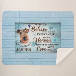 In Loving Memory Dog Memorials Airedale terrier  Sherpa Blanket