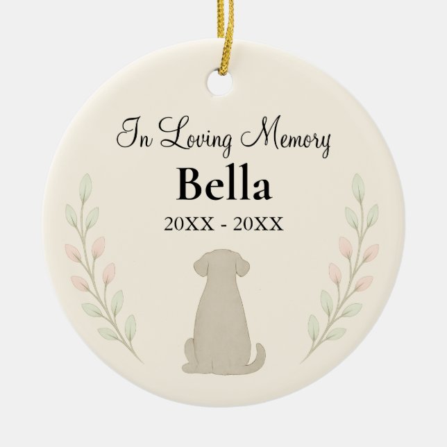 In Loving Memory Dog Ornament — Personalised (Front)