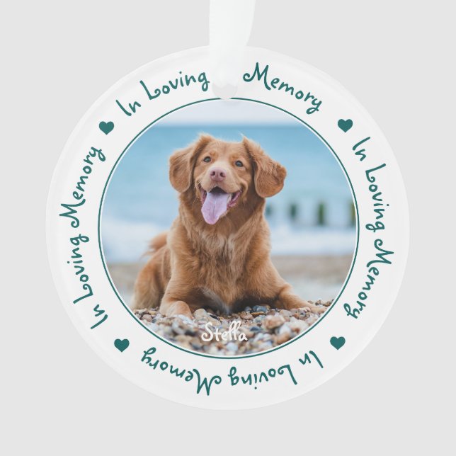 In Loving Memory Dog Pet Memorial Ornament (Front)