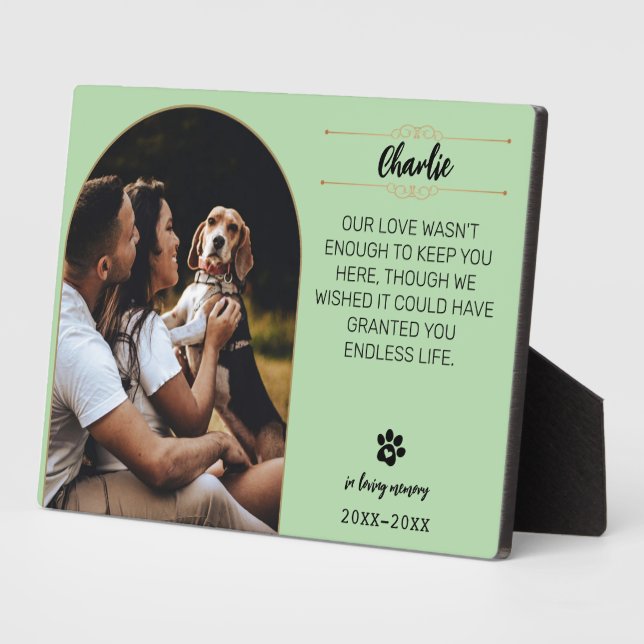 In Loving Memory Dog Photo Plaque – Personalized G (Side)