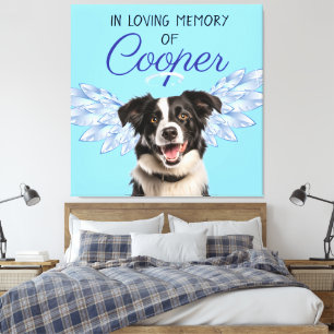 In Loving Memory Dog Tribute with Halo and Wings Canvas Print