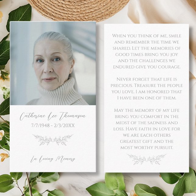 In Loving Memory Elegant Floral Prayer Card (In Loving Memory Elegant Floral Prayer Card
)