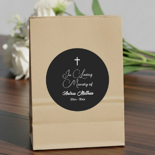 In Loving Memory Elegant Funeral Classic Round Sticker