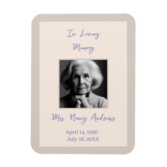 In Loving Memory Elegant Funeral Memorial Magnet (Vertical)