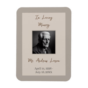 In Loving Memory Elegant Funeral Memorial Magnet