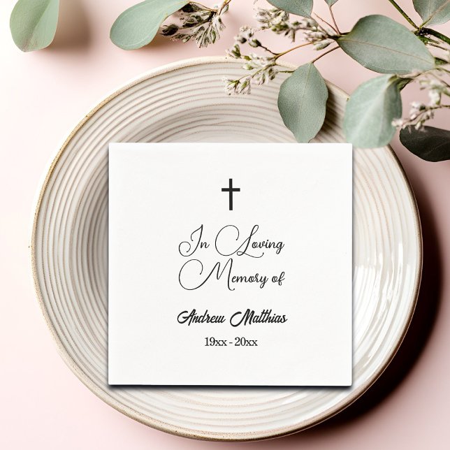 In Loving Memory Elegant Funeral Napkin (Creator Uploaded)