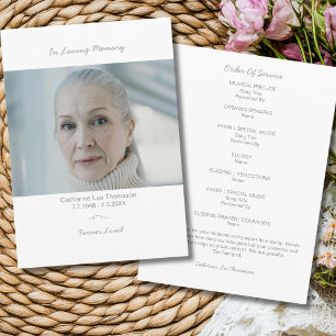 In Loving Memory Elegant Funeral Photo Program  Programme
