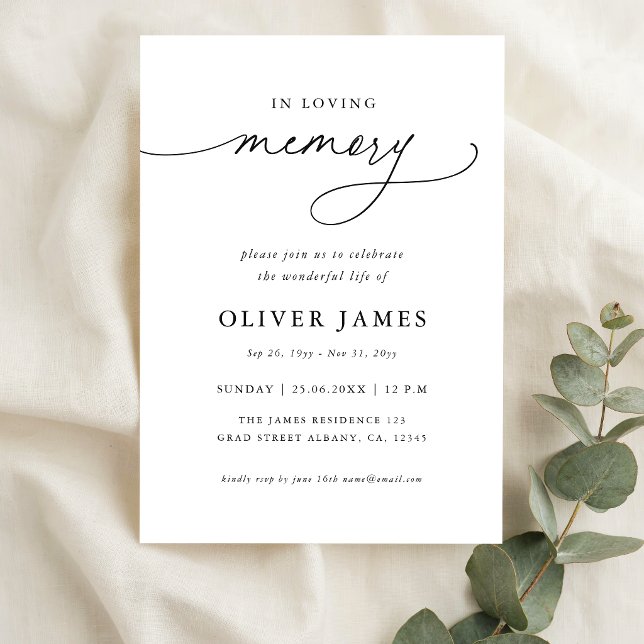 In Loving Memory Elegant Funeral Program Card (Creator Uploaded)