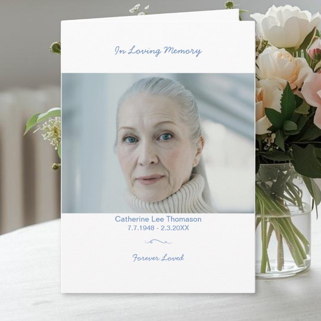In Loving Memory Elegant Funeral Program Programme (Modern Elegant Funeral Program With Photo
)