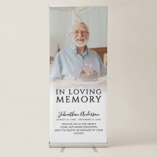 In Loving Memory Elegant Memorial Service Funeral Retractable Banner