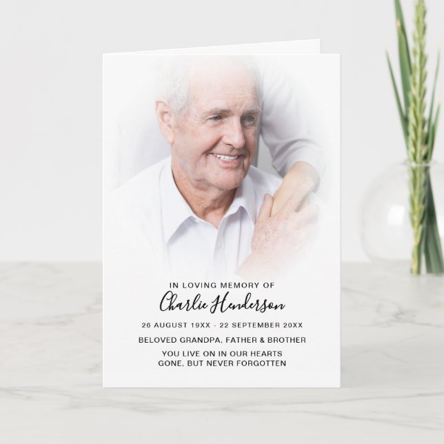 In Loving Memory Elegant Modern Funeral Program Programme (Front)