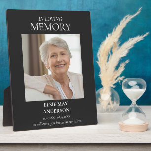 In loving memory elegant photo plaque
