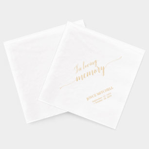 In Loving Memory   Elegant Script Memorial Funeral Foil Napkins