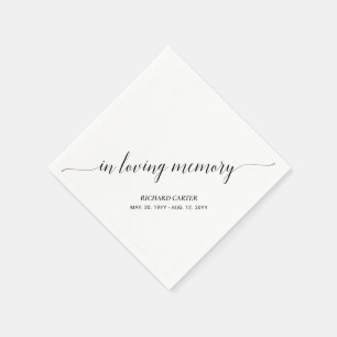 In Loving Memory   Elegant Script Memorial Funeral Napkin