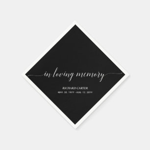 In Loving Memory Elegant Script Memorial Funeral Napkin