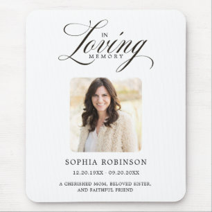 In Loving Memory Elegant Script Memorial Mouse Mat