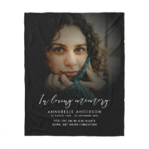 In Loving Memory Elegant Script Memorial Photo