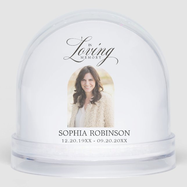 In Loving Memory Elegant Script Memorial Snowglobe (Front)