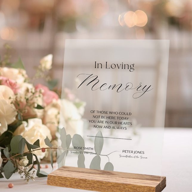 In Loving Memory Elegant Wedding Acrylic Sign (In Loving Memory Elegant Wedding Acrylic Sign
)